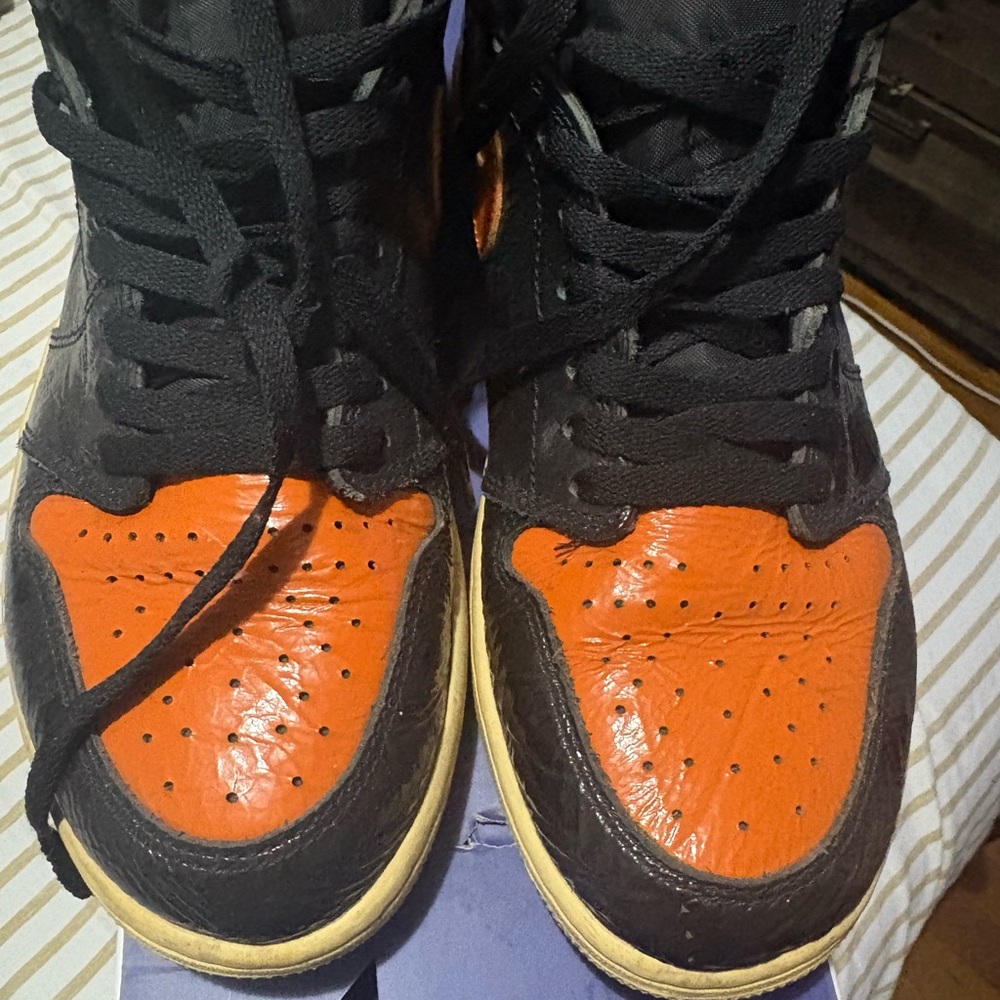 Men's Black and Orange Sneakers